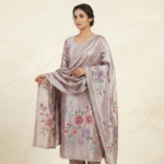 Aethel mauve Pink Chanderi Silk Punjabi Floral Suit