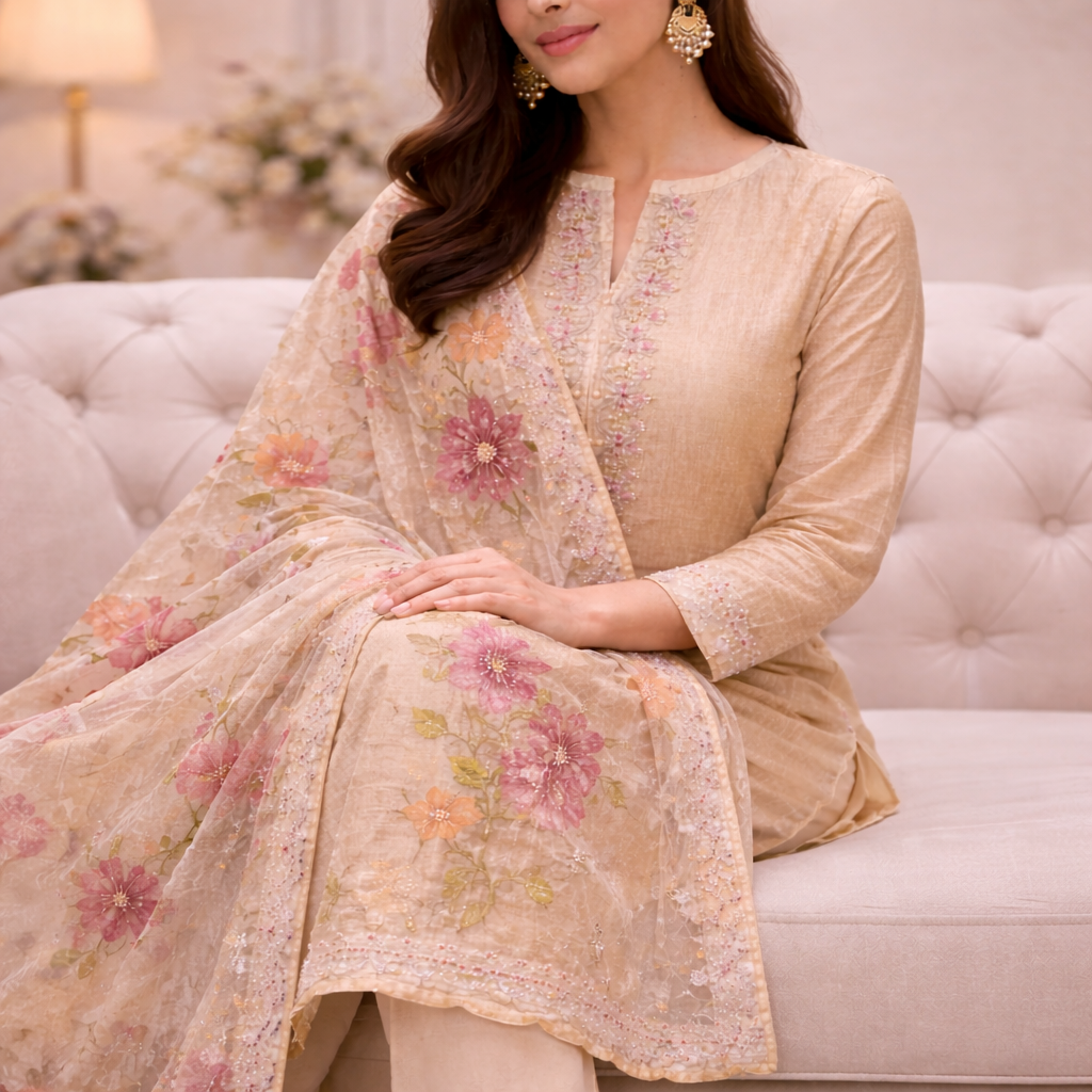Saadgi Collection floral suit